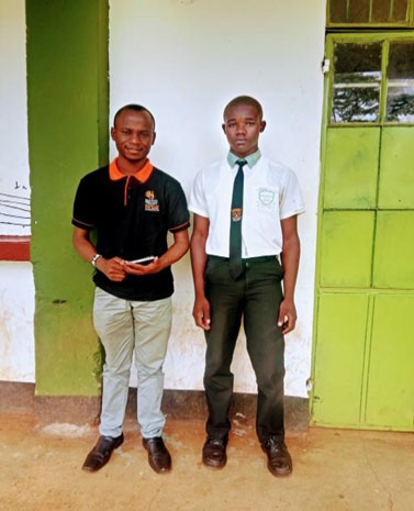 Japheth and Benedict during school visit at Kakamega Highschool